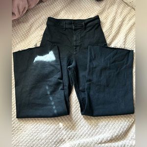 zara high-waisted zw sailor straight jeans in black